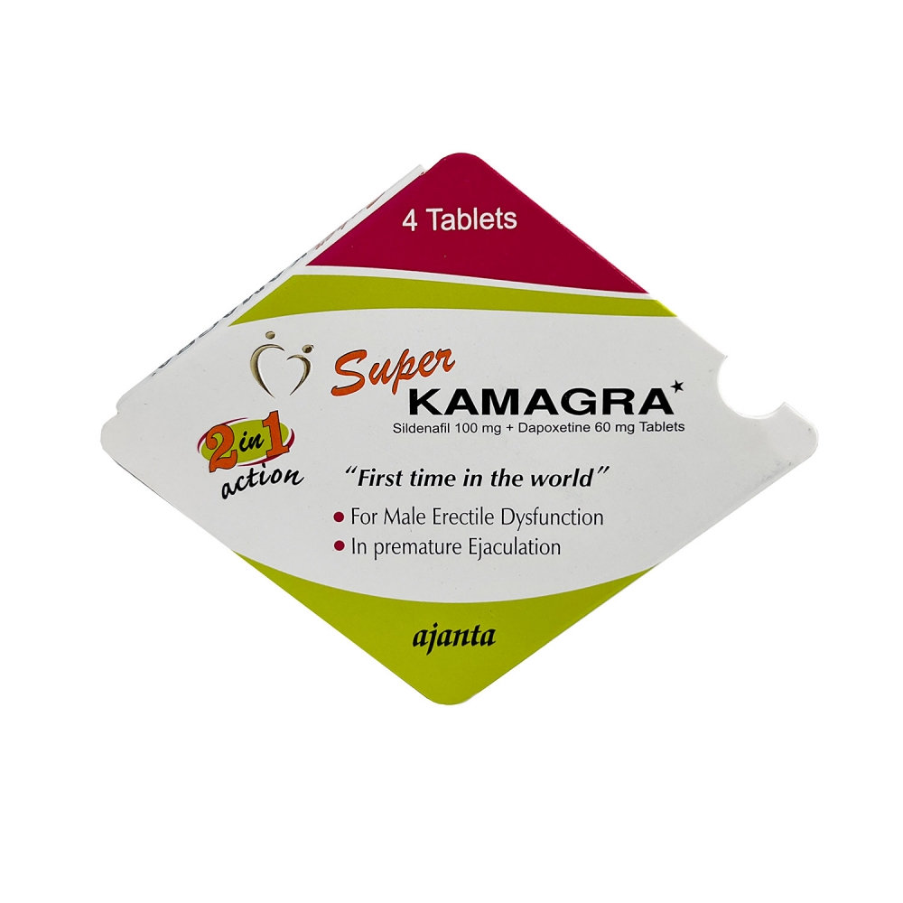 Super Kamagra (Силденафил + Дапоксетин / Sildenafil + Dapoxetine) (4 Tab) Ajanta Pharma Limited