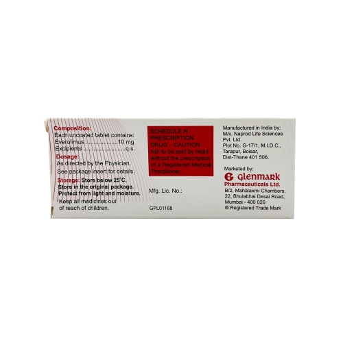 EVERMIL 10 (Эверолимус / Everolimus) Glenmark Pharmaceuticals