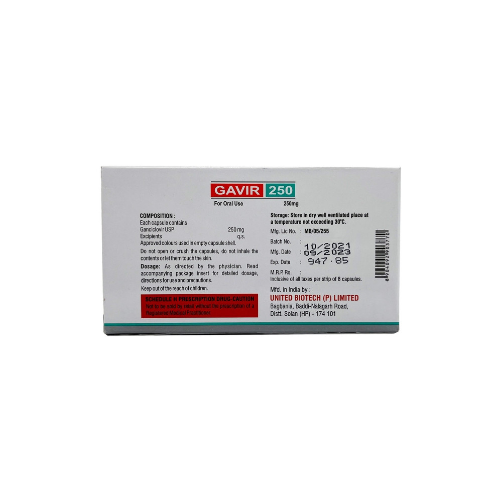 GAVIR 250 (Ганцикловир / Ganciclovir) United Biotech Pvt Ltd