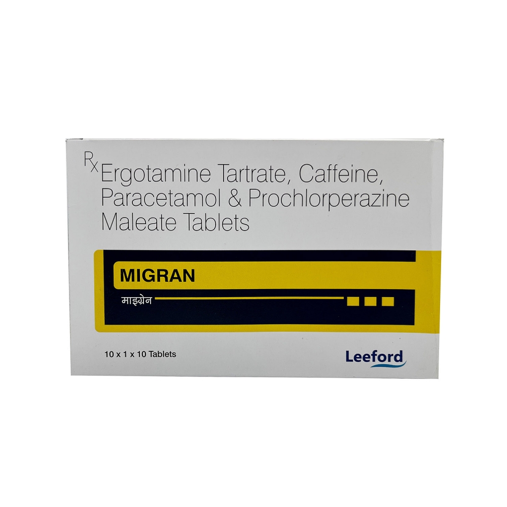 MIGRAN (Эрготамин + Кофеин + Парацетамол + Прохлорперазин / Ergotamine + Caffeine + Paracetamol + Prochlorperazine) Leeford Healthcare Ltd