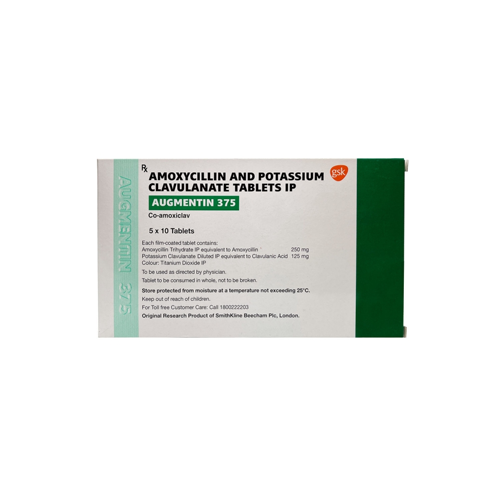 AUGMENTIN 375 (Амоксициллин + Клавулановая кислота / Amoxicillin + Potassium clavulanate) GlaxoSmithKline